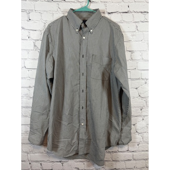 Dunning Button Down Shirt Gingham Checkered Long Sleeve Collared L - Picture 1 of 4
